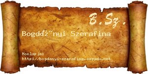 Bogdányi Szerafina névjegykártya